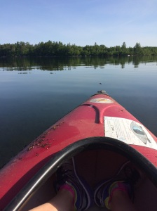 The ride to shore via kayak early this morning